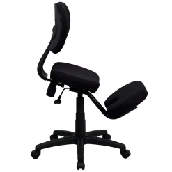 Discount Tatum Armless Ergonomic Fabric Mobile Kneeling Posture Task Office Chair, Black (WL1430) Office Chairs