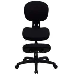 Discount Tatum Armless Ergonomic Fabric Mobile Kneeling Posture Task Office Chair, Black (WL1430) Office Chairs
