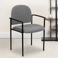 Hot Tiffany Fabric Stackable Side Reception Chair with Arms, Gray (BT5161GY) Folding & Stacking