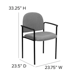 Hot Tiffany Fabric Stackable Side Reception Chair with Arms, Gray (BT5161GY) Folding & Stacking