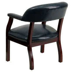 Discount Vinyl Mid Back Luxurious Conference Chair, Navy Office Chairs