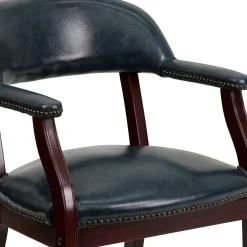 Discount Vinyl Mid Back Luxurious Conference Chair, Navy Office Chairs