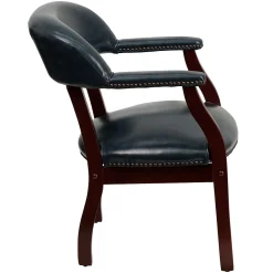 Discount Vinyl Mid Back Luxurious Conference Chair, Navy Office Chairs