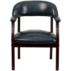 Discount Vinyl Mid Back Luxurious Conference Chair, Navy Office Chairs
