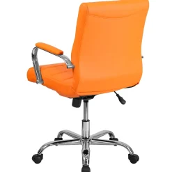 Clearance Vivian Vinyl Swivel Mid-Back Executive Office Chair, Orange (GO2240ORG) Office Chairs