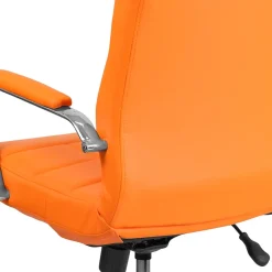 Clearance Vivian Vinyl Swivel Mid-Back Executive Office Chair, Orange (GO2240ORG) Office Chairs