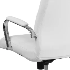 Outlet Whitney Ergonomic LeatherSoft Swivel High Back Executive Office Chair, White/Chrome (GO2286HWH) Office Chairs