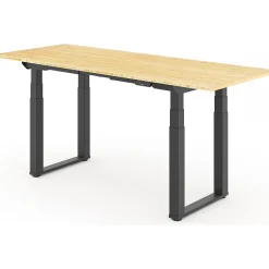 Discount E7Q 78"W Electric Adjustable Standing Desk, Bamboo/Black (E7QBR7830-LBZB) Standing Desks