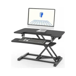 M7 Series 32"W Manual Rectangular Adjustable Standing Desk Converter, Black (M7-E-32B) Standing Desks