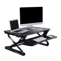 New 35"W Manual Sit-Stand Desk Converter, Black (M2B) Standing Desks