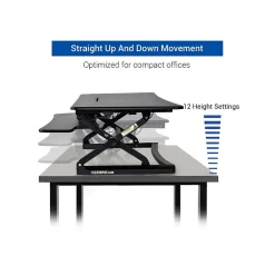 New 47"W Manual Sit-Stand Desk Converter, Black (M3B) Standing Desks