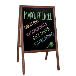 Sale 2 Sided Black Dry Erase Board, Stained Wood, 24"W x 42"H (FLP31310) Dry Erase