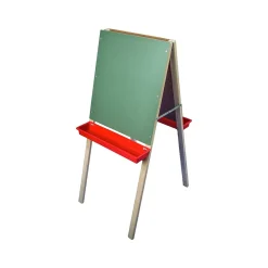 Best Child's Double Dry-/Wet-Erase Easel, 44", White/Green/Red/Wood, Assorted Materials (17307) Dry Erase