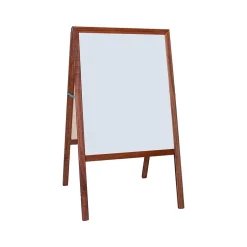 Best Dry-Erase Marquee Easel, 42", White/Black/Stained Wood (31710) Dry Erase