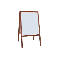 Hot Dry-Erase/Chalkboard Marquee Easel, 42", White/Black/Stained Wood (31210) Dry Erase