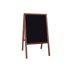 Hot Dry-Erase/Chalkboard Marquee Easel, 42", White/Black/Stained Wood (31210) Dry Erase