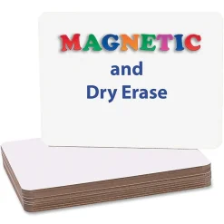 New Magnetic Plain Dry Erase Board, 12" (1 ft) W x 9" (0.8 ft) H, White Surface, Rectangle, Mount, 12/Pack Dry Erase