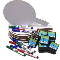 Online Oval Dry-Erase Answer Paddles, Pens, and Erasers Class Pack, 36/Set (19232) Dry Erase