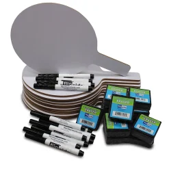 Best Oval Dry-Erase Paddle, Eraser, and Pen Class Pack, 36/Set (11232) Dry Erase