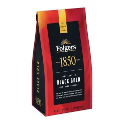 Coffee<1850 Folgers Black Gold Caffeinated Ground Coffee, Dark Roast, 12 oz. (SMU60516)