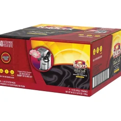 Coffee<Folgers Black Silk Filter Packs Coffee, Dark Roast, 1.4 oz. Filters, 40 Filters/Carton (SMU00016)