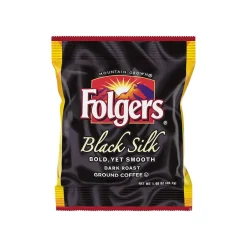 Coffee<Folgers Black Silk Ground Coffee, Dark Roast, 42/Carton (SMU00019)