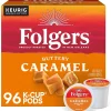 Keurig K-Cups<Folgers Buttery Caramel Coffee, Keurig K-Cup Pod, Medium Roast, 24/Box, 4 Boxes/Carton (6680CT)