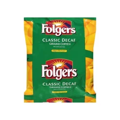 Coffee<Folgers Classic Decaf Coffee Filter Packs, Medium Roast, 0.9 oz. Packets, 40/Carton (SMU06122)