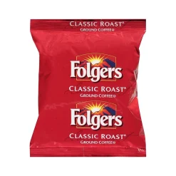 Coffee<Folgers Classic Roast Coffee, Medium Roast, 5.4 oz., 30/Carton (2550006102)
