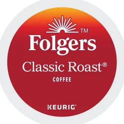 Keurig K-Cups<Folgers Classic Roast Coffee Keurig® K-Cup® Pods, Medium Roast, 96/Carton (204496)