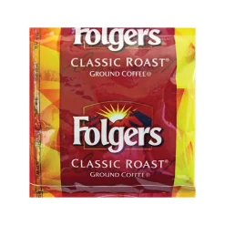 Coffee<Folgers Classic Roast Coffee Fraction Packs, 0.9 oz., 36/Case