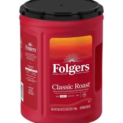 Coffee<Folgers Classic Roast Ground Coffee, Medium Roast, 40.3 oz. (2550000529C/2550030420)