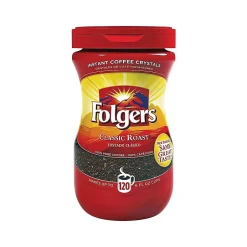 Coffee<Folgers Classic Roast Instant Coffee, Medium Roast (SMU20629)