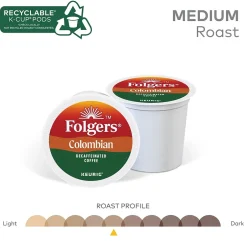 Keurig K-Cups<Folgers Colombian Decaf Coffee Keurig® K-Cup® Pods, Medium Roast, 24/Box (5000053359)