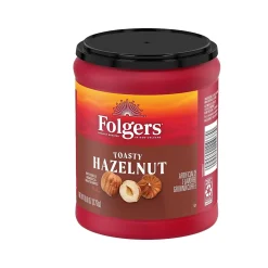 Coffee<Folgers Toasty Hazelnut Ground Coffee, 9.6 oz. (2550011037)