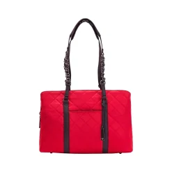 Francine Collection No. 5 Classic Red Quilted Nylon Laptop Tote (FFTRENO5)