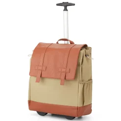 Backpacks<Francine Collection s 15" Laptop Rolling Wheels Up Backpack, Tan (BKBUDGRL_SM-OLI)