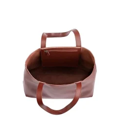 Francine Collection s Made Easy 15.6 Leather Laptop Tote, Brown (FCTBRMADE)