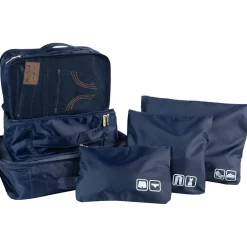 G Force 6-Piece Fabric Travel Pouch Set, Water Resistant, Midnight (27105-MIDNIGHT)