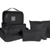 G Force 6-Piece Fabric Travel Pouch Set, Water Resistant, Black (27105-BLACK)