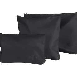 G Force 6-Piece Fabric Travel Pouch Set, Water Resistant, Black (27105-BLACK)