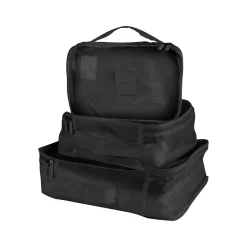 G Force 6-Piece Fabric Travel Pouch Set, Water Resistant, Black (27105-BLACK)