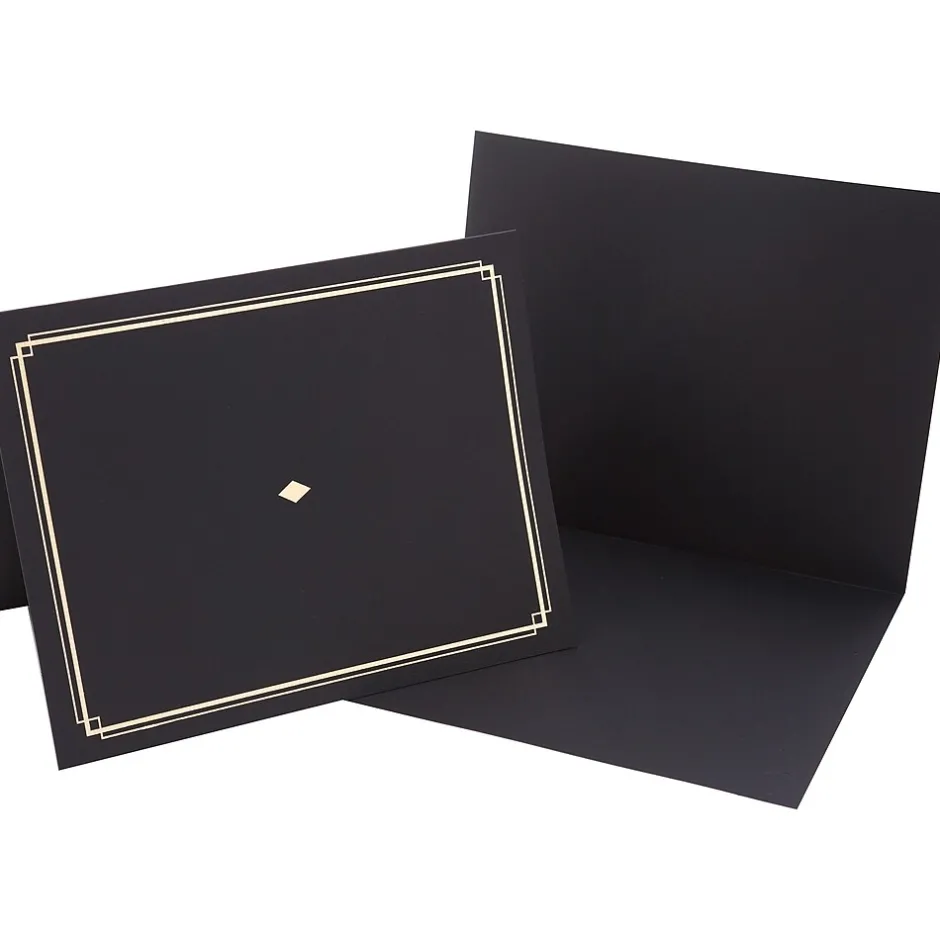 Discount Certificate Holders, 8.5" x 11", Black/Gold, 6/Pack (35003) Awards & Certificates