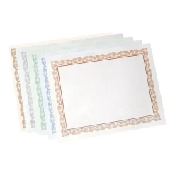 Outlet Variety Pack Certificates, 8.5" x 11", Assorted Colors, 100/Pack (35741) Awards & Certificates