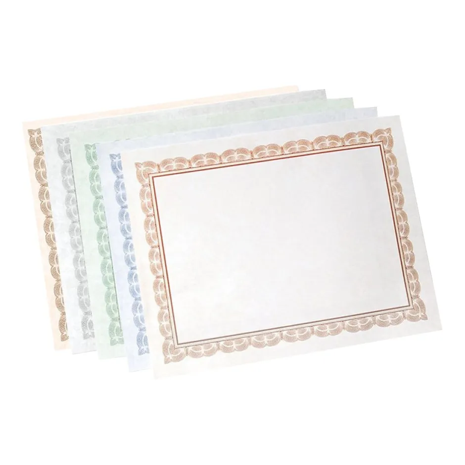 Outlet Variety Pack Certificates, 8.5" x 11", Assorted Colors, 100/Pack (35741) Awards & Certificates
