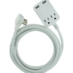 Extension Cords<GE 12' Extension Cord, 2-Outlet, White (JAS32089)