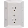 Surge Protectors & Power Strips<GE 56575 6-outlet Grounded Wall Tap with Transformer/resettable Circuit