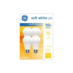 Light Bulbs<GE 13 Watt Soft White LED neral-Purpose Bulb, 4/Pack (93131065)