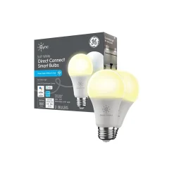 Smart Bulbs<GE Cync Wi-Fi 60W Equivalent A19 LED Smart Light Bulb Soft White, 2/Pack (93128963)