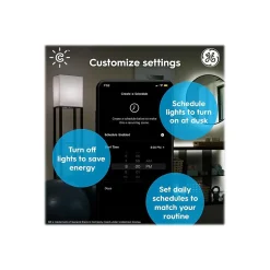 Smart Bulbs<GE Cync Wi-Fi 60W Equivalent A19 LED Smart Light Bulb Soft White, 2/Pack (93128963)